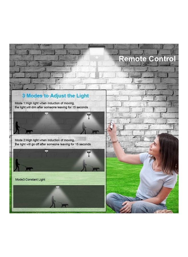 XiuWoo 2-Piece Outdoor Solar LED Street Light with Remote Control and Motion Sensor Black - Image 4