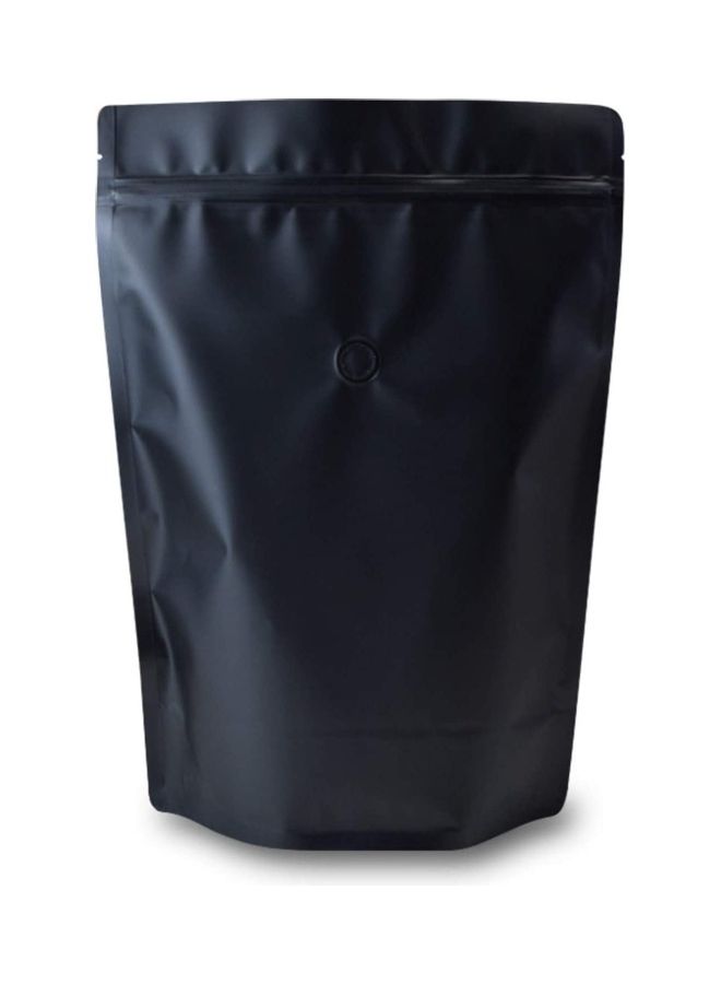 XiuWoo 50-Piece Aluminum Foil Stand Up Matte Zip Lock Bag with Degassing Valve Black - Image 1