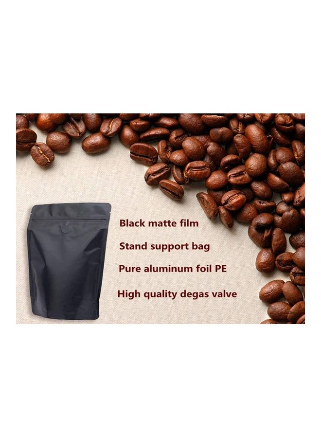 XiuWoo 50-Piece Aluminum Foil Stand Up Matte Zip Lock Bag with Degassing Valve Black - Image 2