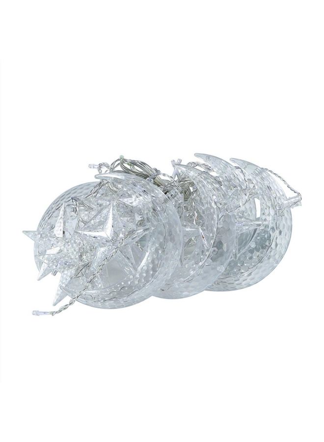 ستارة بإضاءة LED على شكل نجوم وقمر أصفر/ابيض - Image 2