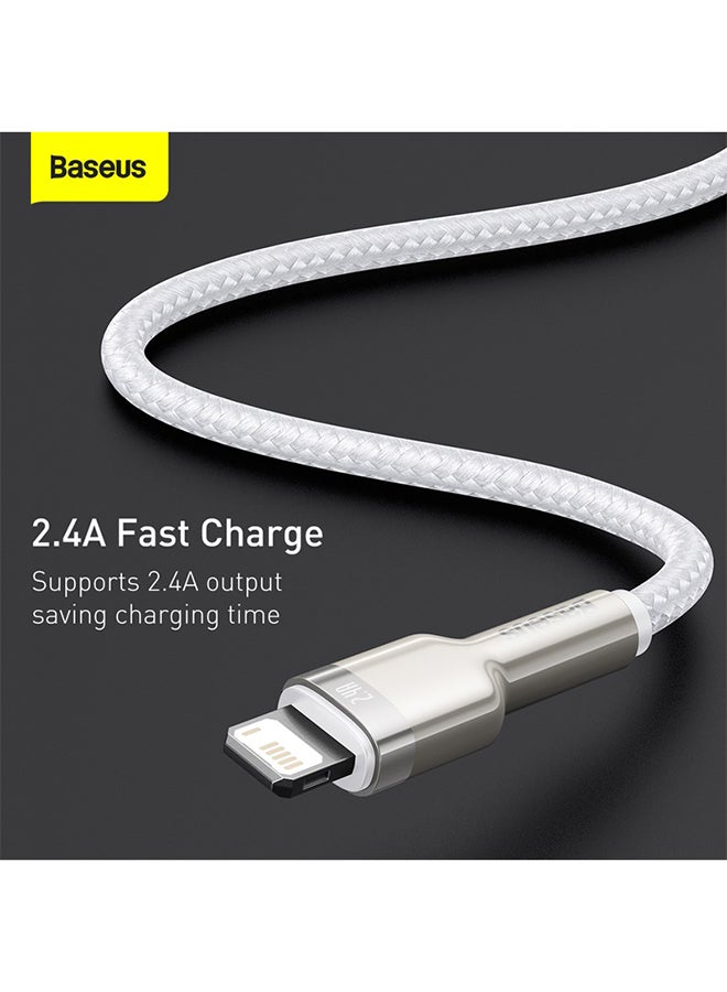 Baseus USB-A to Lightning-Fast Charging Data Transfer Cable Cafule Series Braided Nylon 2.4A for iPhone 14 Pro/14 Pro Max, 13 Pro/13 Pro Max/13/13 mini, iPad 9, 12 mini/12/12 Pro and More 2M White - Image 5