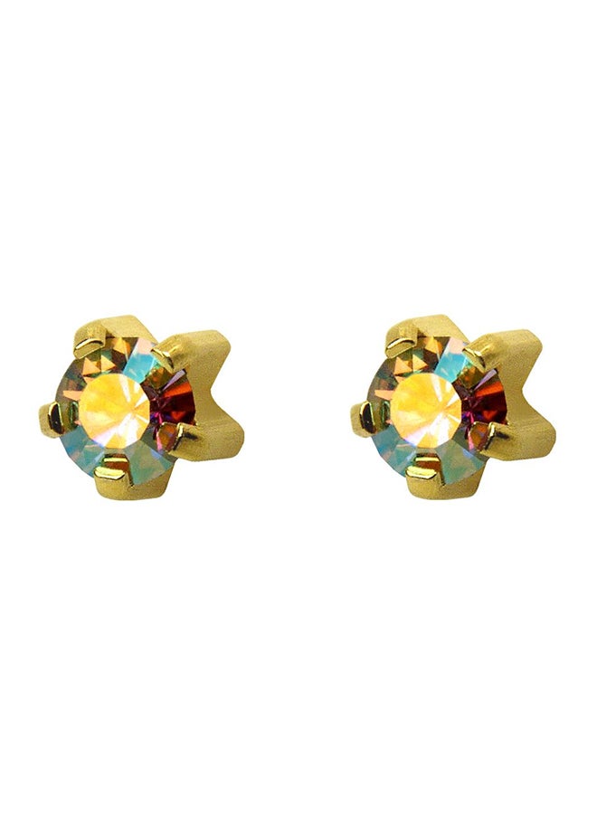 MediSystem 24K Gold Plated Rainbow Tiffany Swarovski Earrings  - Image 1