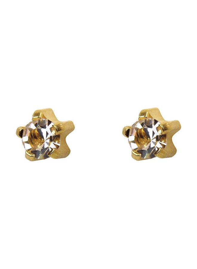 MediSystem 24K Gold Plated Mini Crystal Tiffany Swarovski Earrings  - Image 1