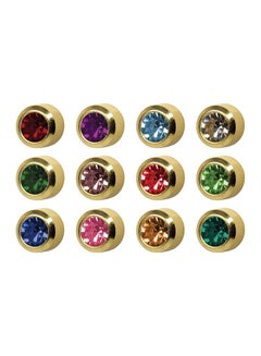 12-Pairs 24K Gold Plated Swarovski Earrings