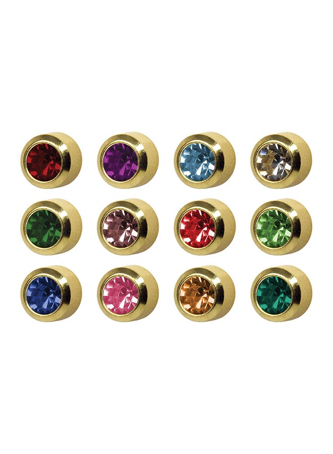 MediSystem - 12-Pairs 24K Gold Plated Swarovski Earrings - Image 1