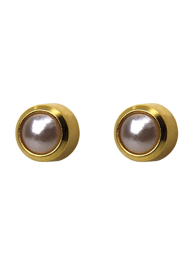 MediSystem 24K Gold Plated Swarovski Pearl Earrings  - Image 1