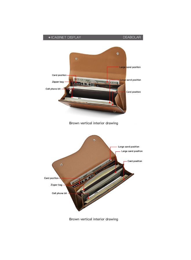 Deabolar - Comfortable And Stylish Long Wallet Brown - Image 1