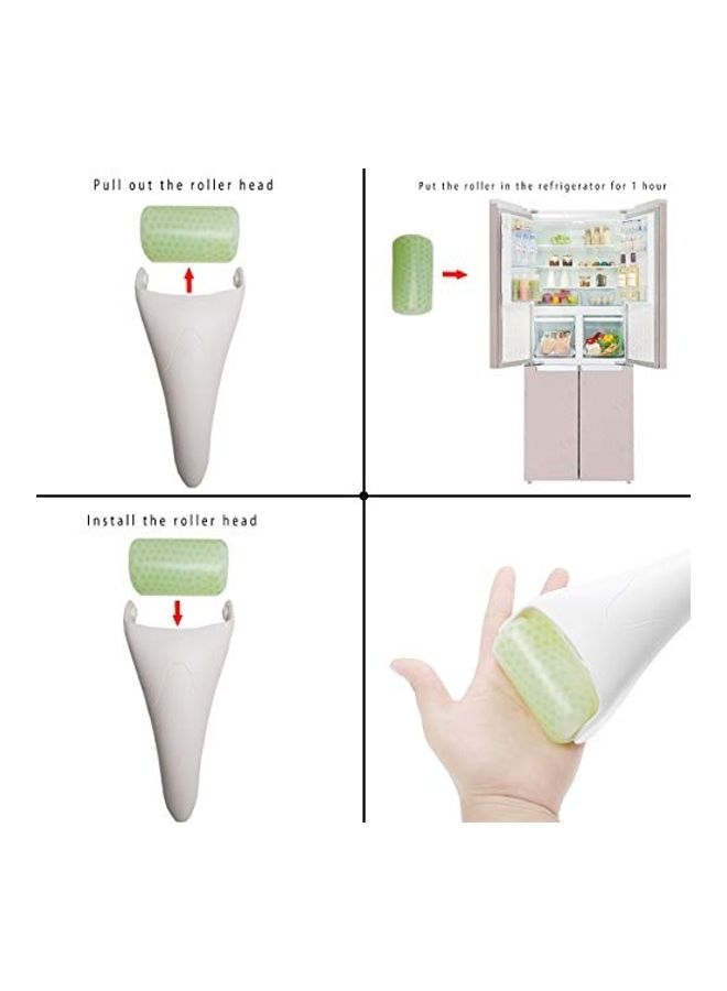 Generic - 3 In 1 Facial Ice Jade Roller With Gua-Sha Tool White/Green 7.48x3.35inch - Image 1