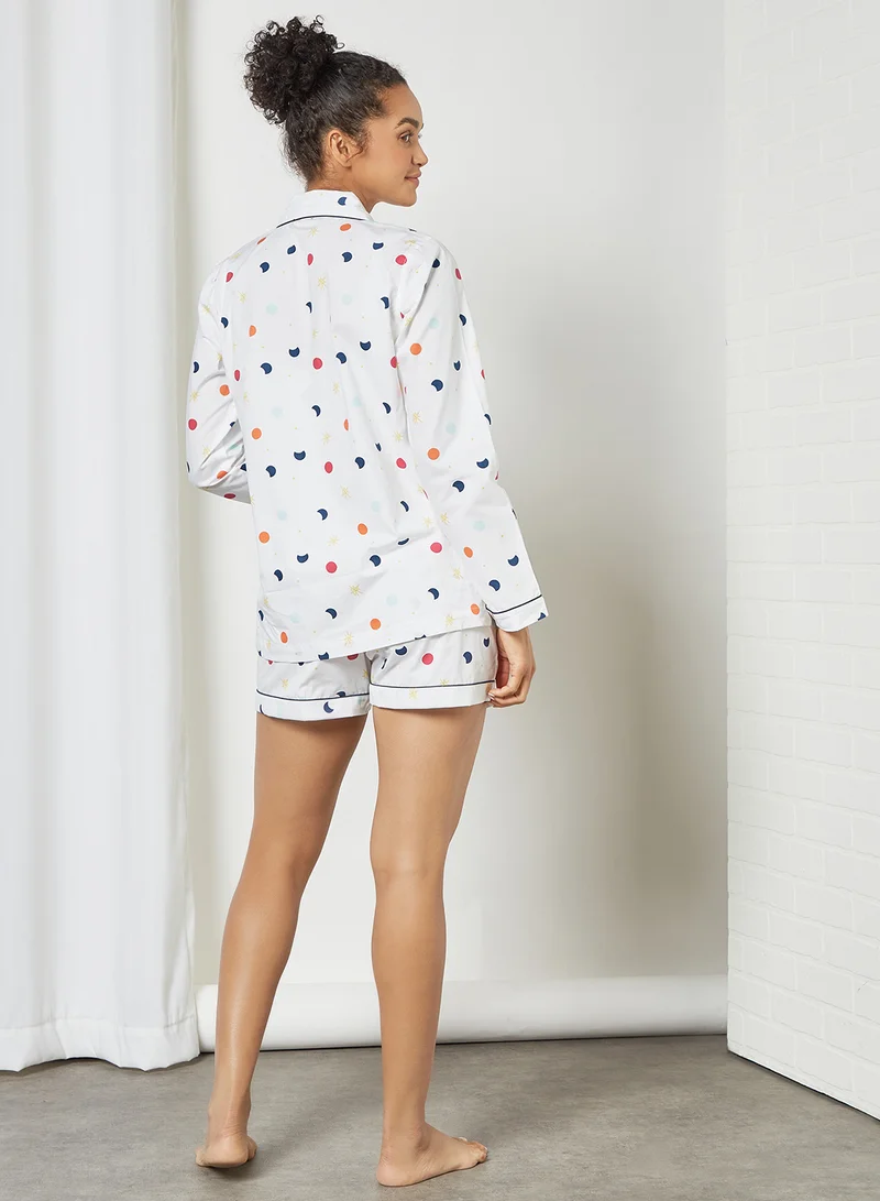 Dandelion Milky Way Lounge Shorts Set White