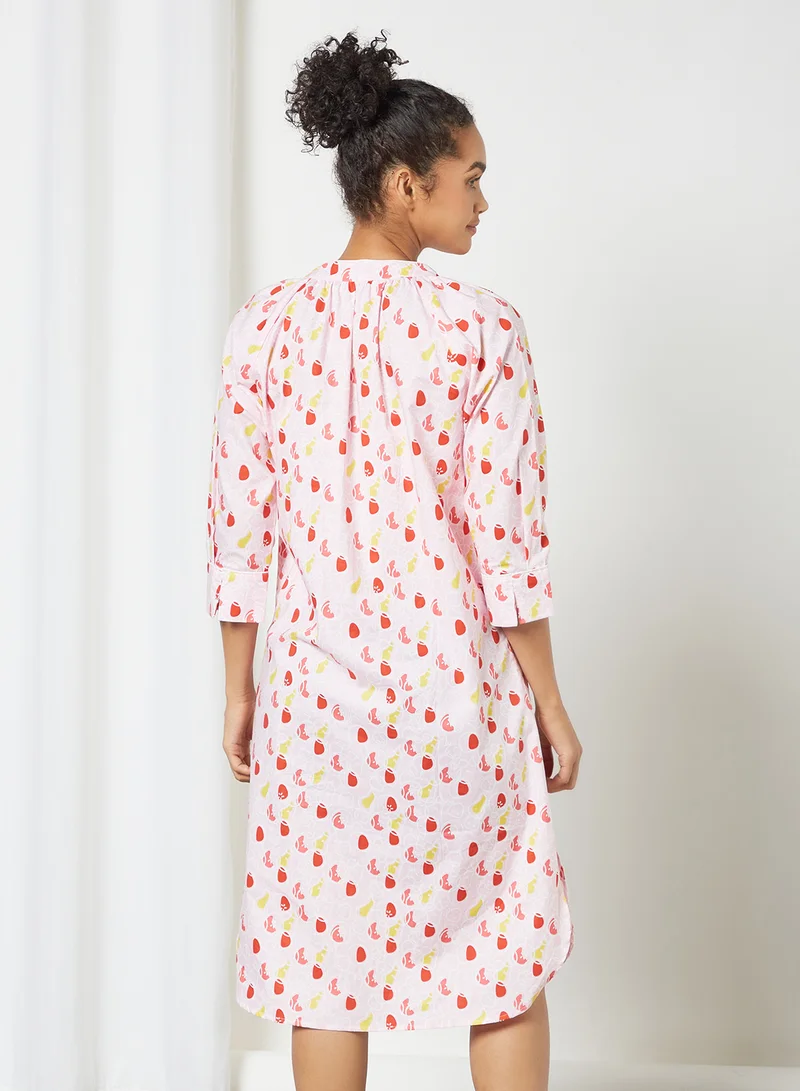 Dandelion Sangria Curved Hem Sleepshirt White