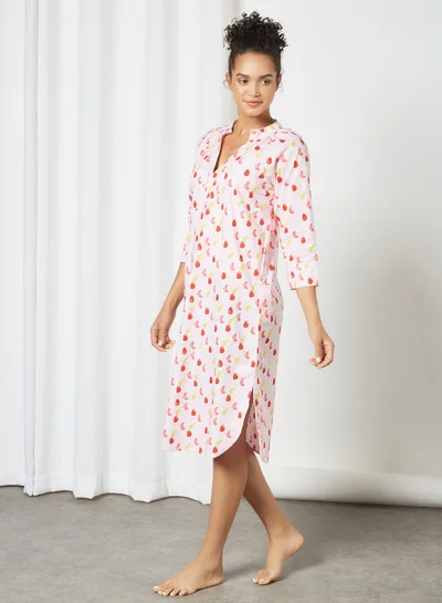 Dandelion Sangria Curved Hem Sleepshirt White
