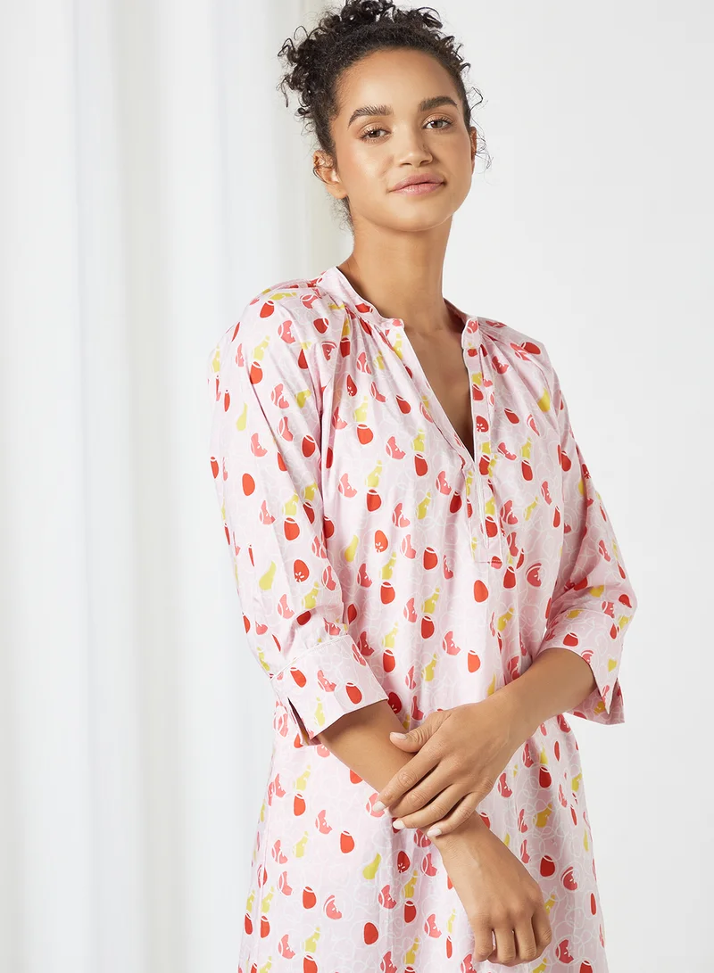 Dandelion Sangria Curved Hem Sleepshirt White