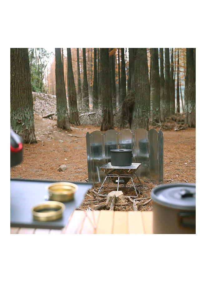 Folding Outdoor Stove Camping Wind Screen 8 Plates With Carrying Bag 52.00x10.00x15.00cm - Image 2