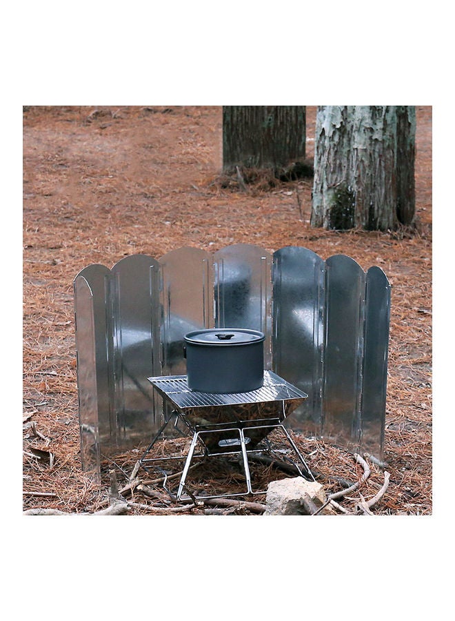Folding Outdoor Stove Camping Wind Screen 8 Plates With Carrying Bag 52.00x10.00x15.00cm - Image 3