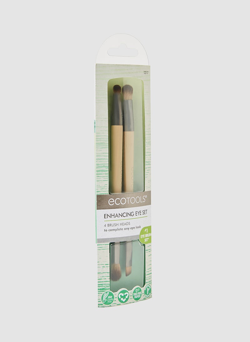 Ecotools - Duo Eyeshadow Makeup Brush Set, Define Blend & Smudge, Set of 4 Brush Heads Multicolour - Image 1