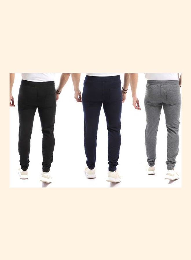 Caesar Pack Of 3 Stylish Sweatpants Black/Blue/Grey  - Image 3