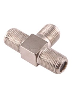 oem 3 Ways F Female Plug To Double F Female Plug T Adapter Silver  - Image 3