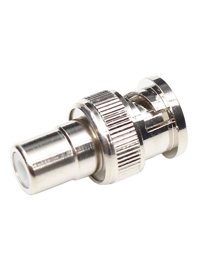 oem BNC Male To RCA Female Connector Coaxial Cable Adapter Silver - Image 1