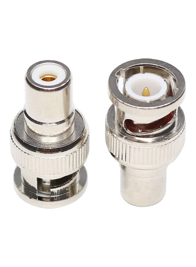 oem BNC Male To RCA Female Connector Coaxial Cable Adapter Silver - Image 4