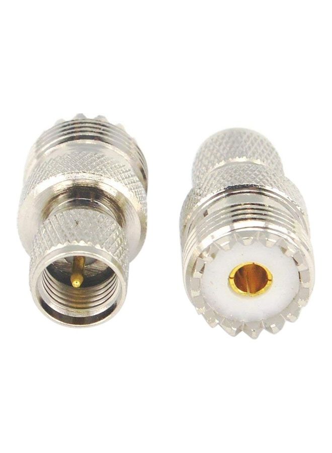 oem Mini UHF Male To UHF Female Connector RF Coaxial Adapter Silver - Image 1