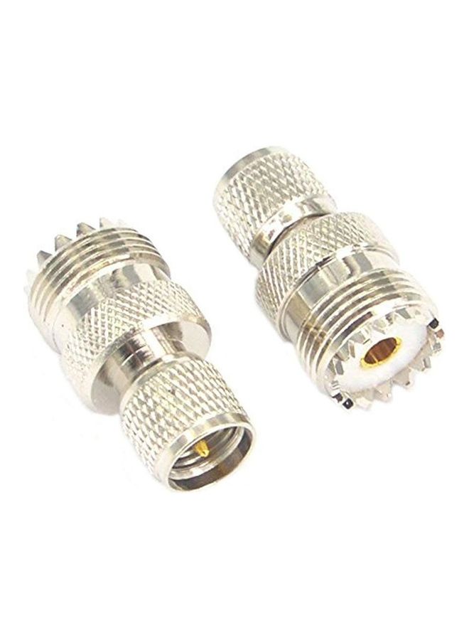 oem Mini UHF Male To UHF Female Connector RF Coaxial Adapter Silver - Image 2