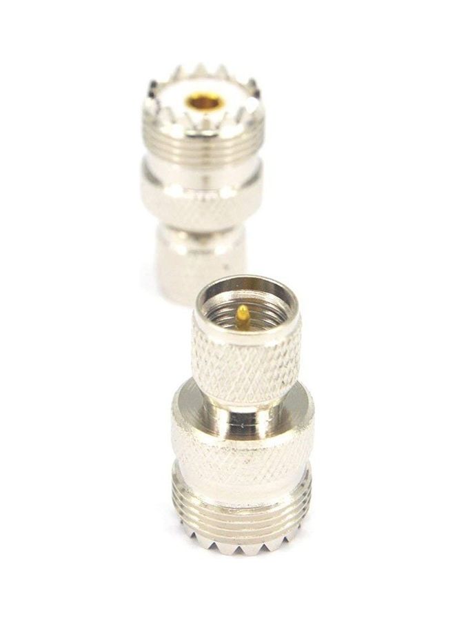 oem Mini UHF Male To UHF Female Connector RF Coaxial Adapter Silver - Image 4