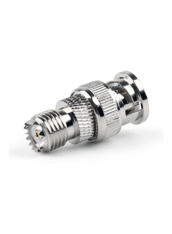 oem BNC Male + Mini UHF Female Connector RF Coaxial Adapter Silver - Image 1