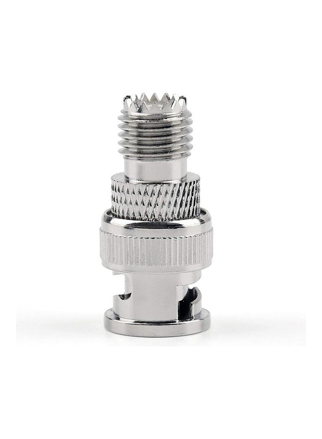 oem BNC Male + Mini UHF Female Connector RF Coaxial Adapter Silver - Image 3