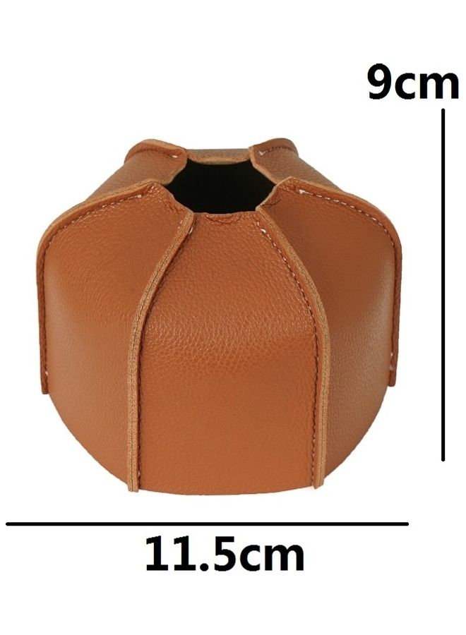 oem - Outdoor Camping Flat Gas Tank Leather Case Protective Cover 12.5x12.5x2.5cm - Image 1