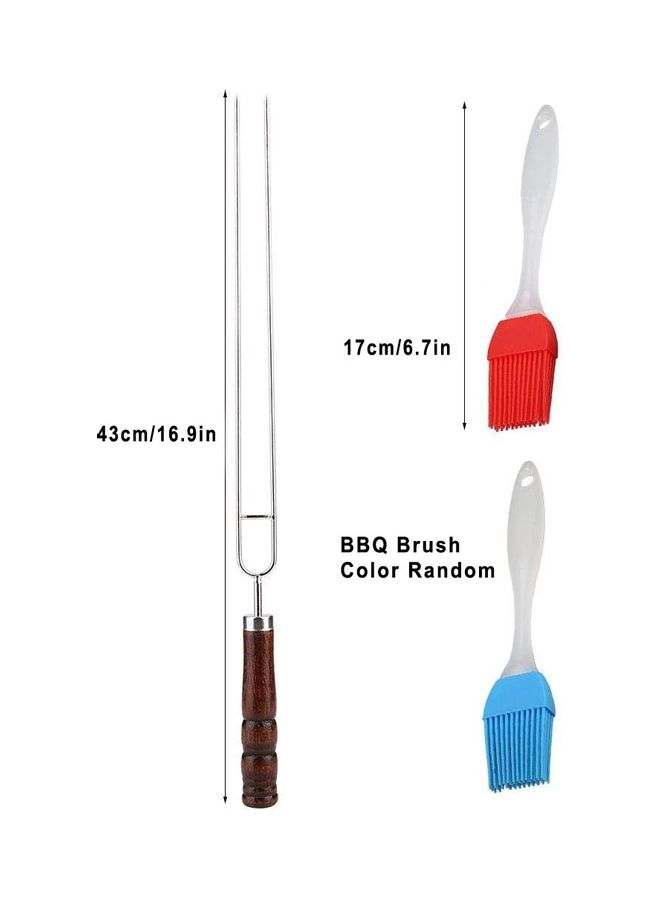 oem 6-Piece And 2 Sweeps Stainless Steel Barbecue Skewers 44 x 10 x 2.5cm - Image 2