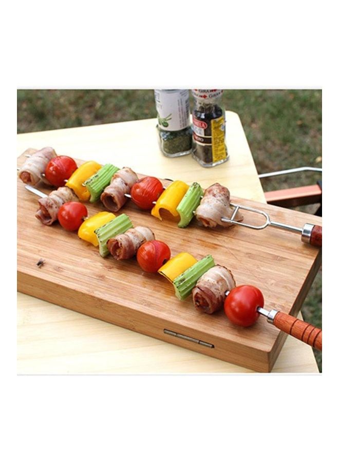 oem 6-Piece And 2 Sweeps Stainless Steel Barbecue Skewers 44 x 10 x 2.5cm - Image 4