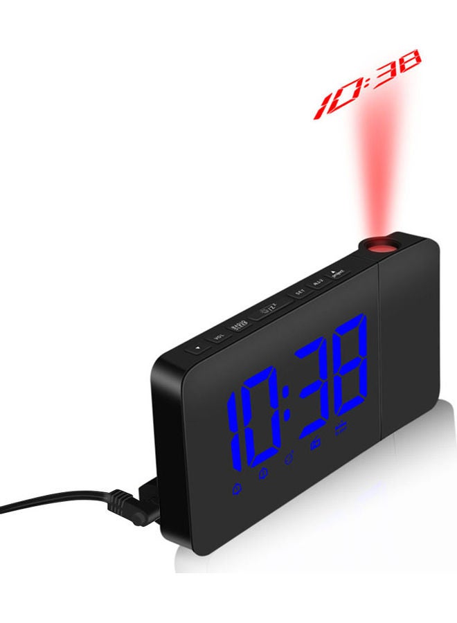 ساعة منبه مع إضاءة LED وتعمل بمنفذ USB أسود 18.30x5x9.80سم  - Image 3