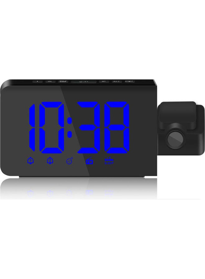 ساعة منبه مع إضاءة LED وتعمل بمنفذ USB أسود 18.30x5x9.80سم  - Image 5