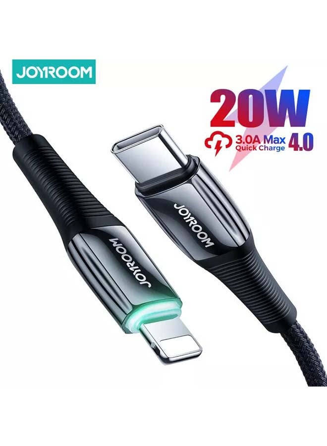 جوي روم - كابل شحن Type C إلى Lightning سريع بتقنية PD بقدرة 20 وات أسود - Image 1
