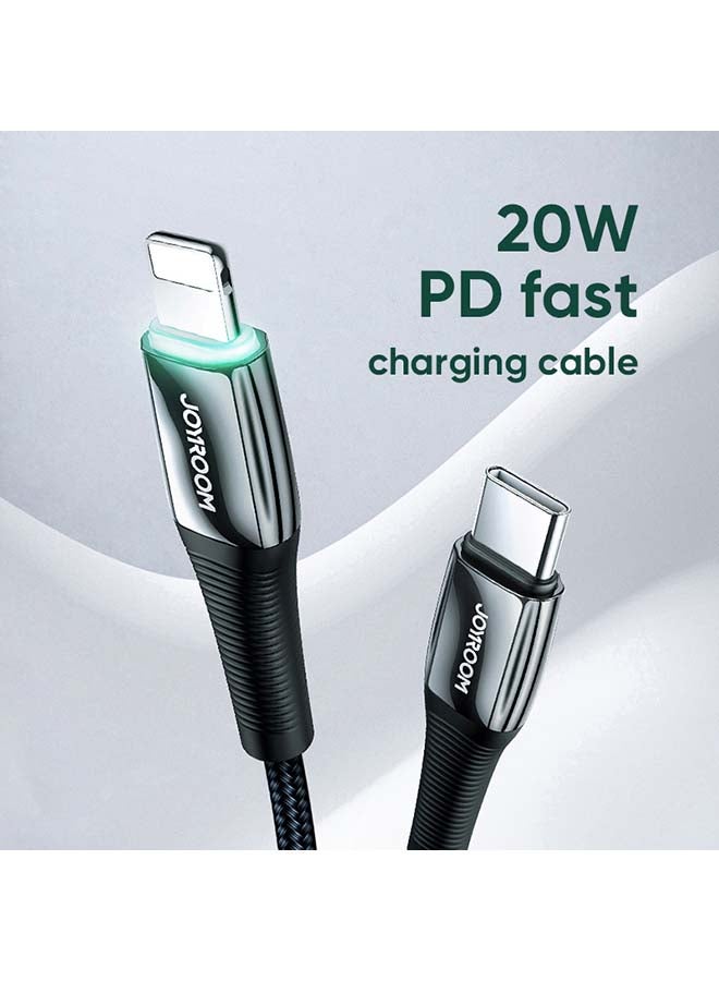 جوي روم - كابل شحن Type C إلى Lightning سريع بتقنية PD بقدرة 20 وات أسود - Image 1