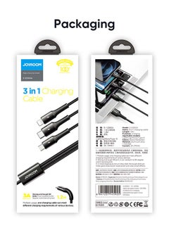 JOYROOM Fast Charging Braided 3 In 1 USB Cable Green  - Image 2
