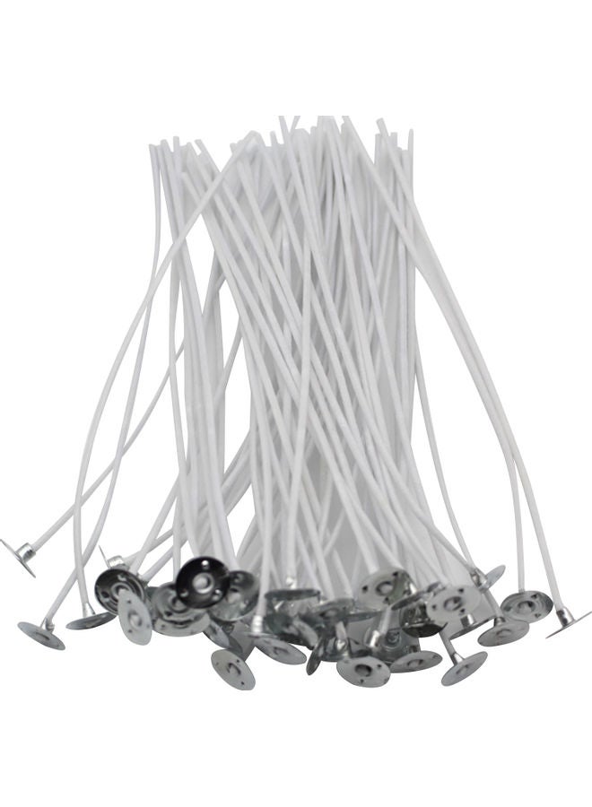 Generic 50-Piece Pre Waxed Candle Wicks White/Silver  - Image 1