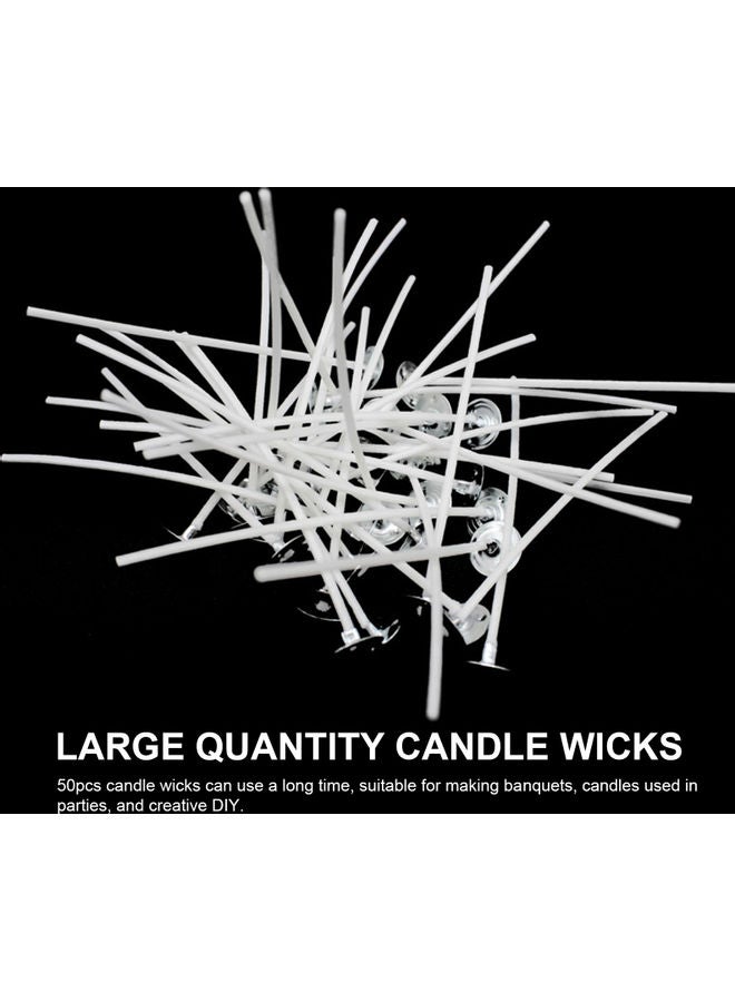 Generic 50-Piece Pre Waxed Candle Wicks White/Silver  - Image 2