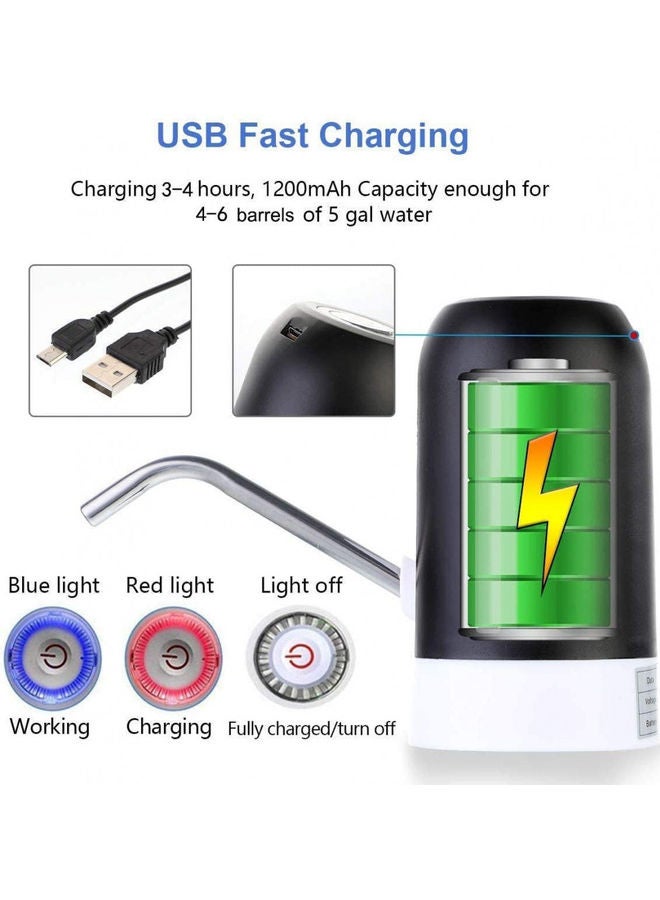 Badraig Electric Water Pump Dispenser Black/White 7.4x13.2cm  - Image 3