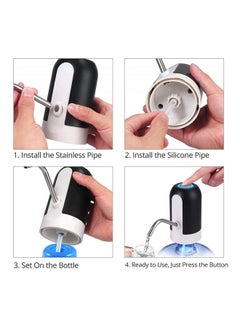 Badraig Electric Water Pump Dispenser Black/White 7.4x13.2cm  - Image 4