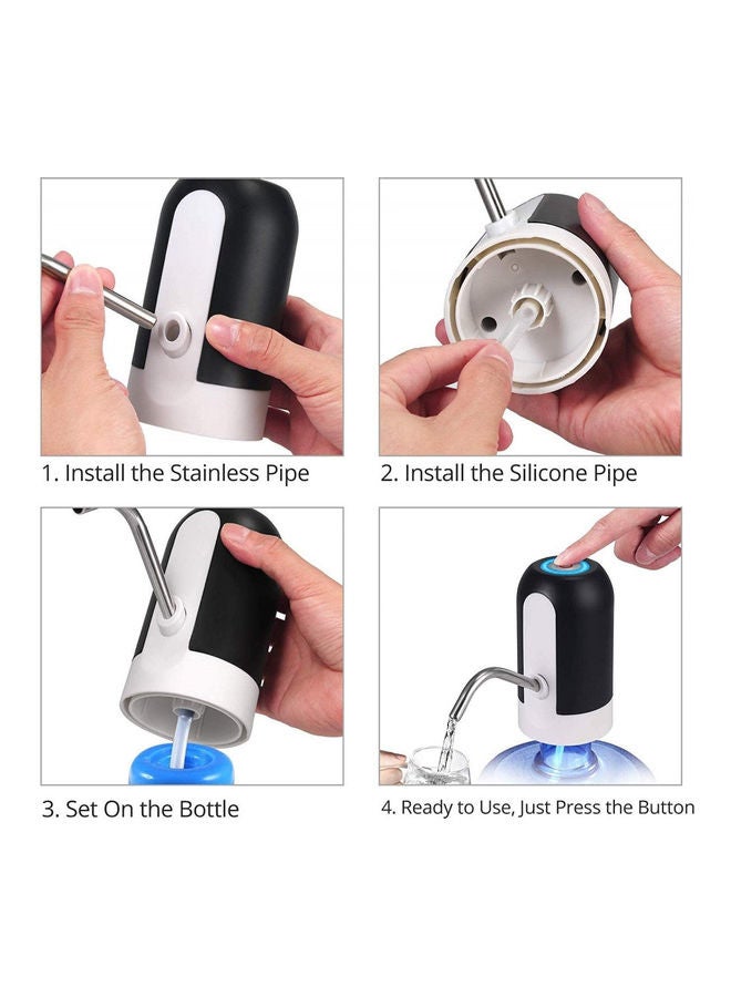 Badraig Electric Water Pump Dispenser Black/White 7.4x13.2cm  - Image 4