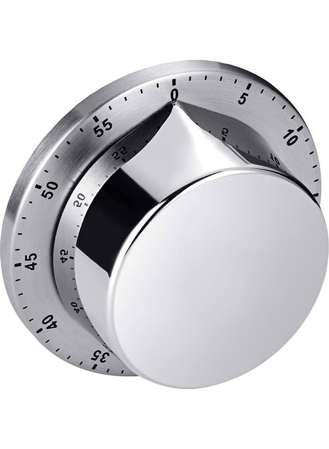 Kitchen Timer Clock Silver 8.00 x 4.00 x 8.00cm - Image 1