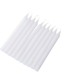Generic 10-Piece Unscented Straight Taper Candle White 