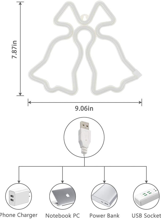 fashionhome Ring Bell LED Night Light Yellow 23x2x20cm - Image 3