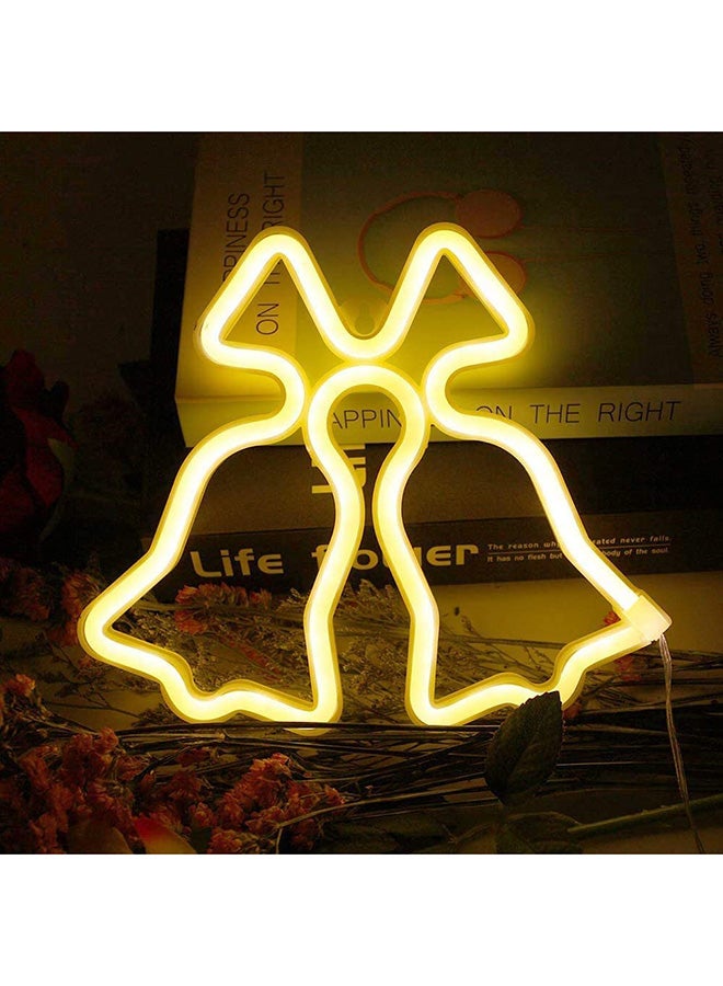 fashionhome Ring Bell LED Night Light Yellow 23x2x20cm - Image 1