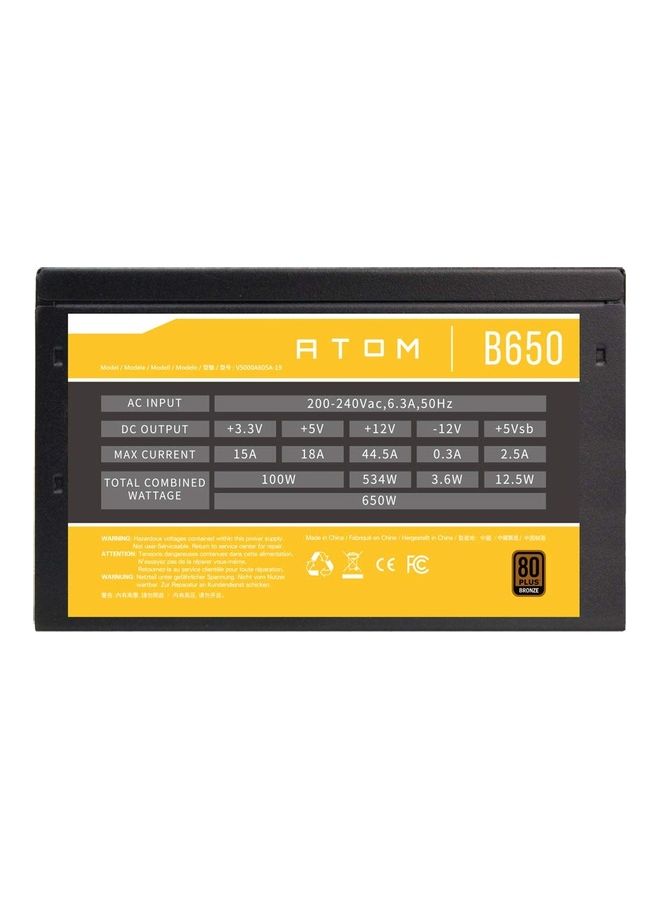 ANTEC - B650 Bronze 650 Watt 80 Plus Certified Power Supply With Active Power Factor Correction (APFC) - Image 1