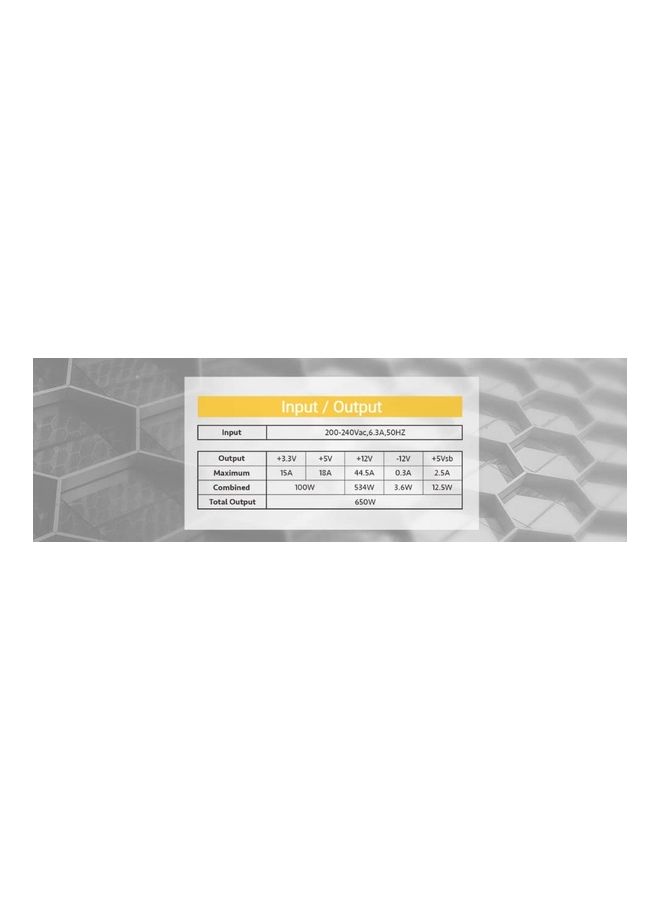 ANTEC - B650 Bronze 650 Watt 80 Plus Certified Power Supply With Active Power Factor Correction (APFC) - Image 1