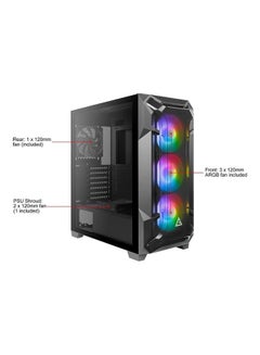 ANTEC Dark Fleet DF600 Flux, Mid Tower ATX Gaming Case, F-LUX Platform, Tempered Glass Side Panel  - Image 3