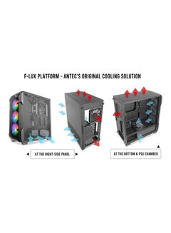 ANTEC Dark Fleet DF600 Flux, Mid Tower ATX Gaming Case, F-LUX Platform, Tempered Glass Side Panel  - Image 5