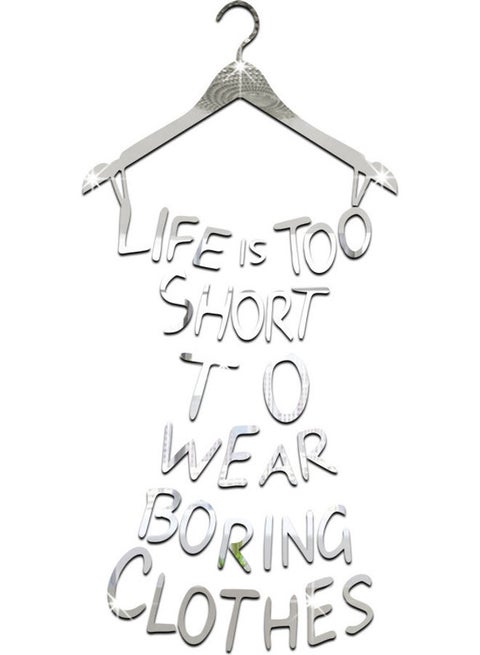 Letter Hanger Acrylic Mirror Wall Sticker Silver 54x26cm